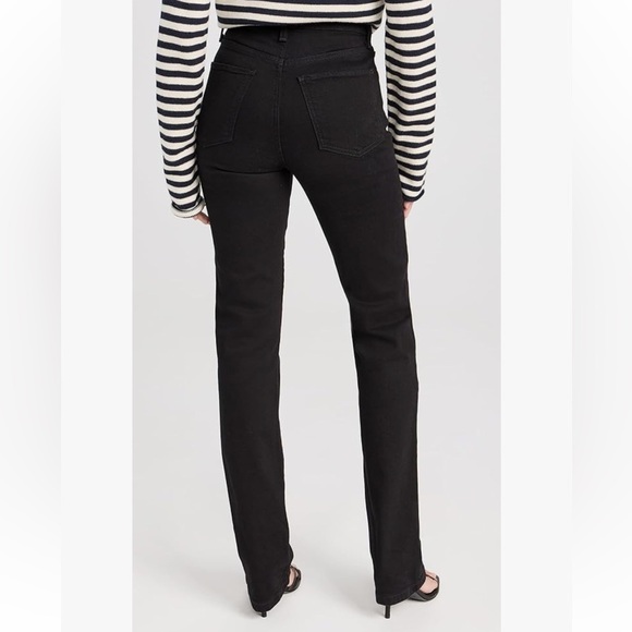 NWT Favorite daughter The Vivi Kingsley Straight Leg black Jeans 22‎ button fly - Picture 2 of 10